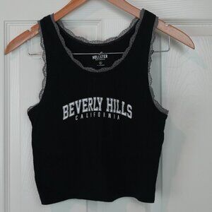Hollister | Black Cropped Tank Top | Beverly Hills